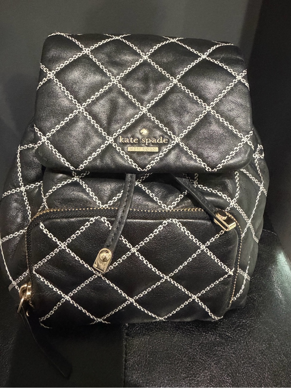 Kate Spade New York Black Quilted Backpack